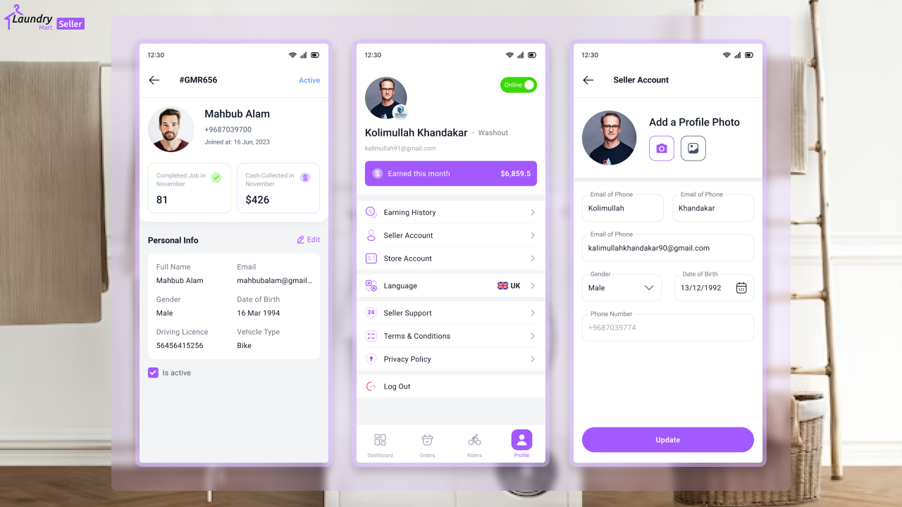 LaundryMart Laundry Provider Mobile App Addon by razinsoft CodeCanyon